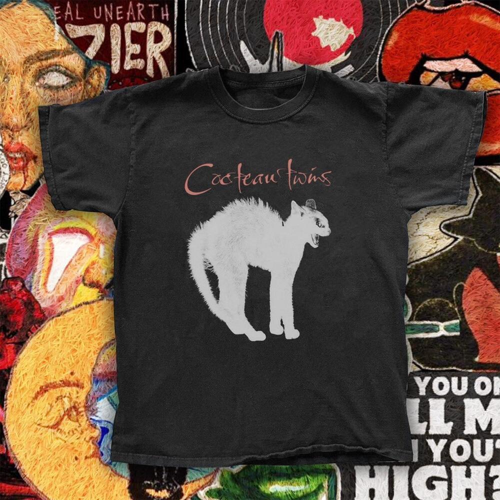 Black Cocteau Twins Cat Band Tee